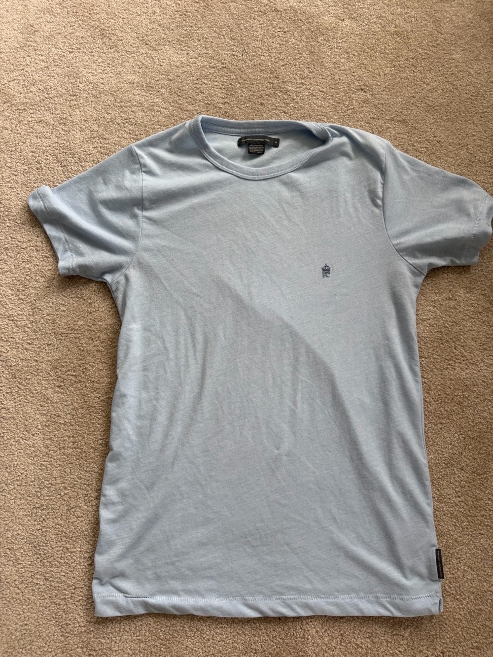 French Connection Pale Blue Crewneck Short Sleeve Tee